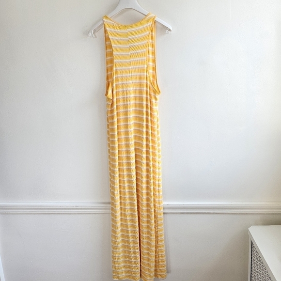 New Zara Striped Yellow Sleeveless Racerback Tank Maxi Dress NWT - Picture 13 of 14